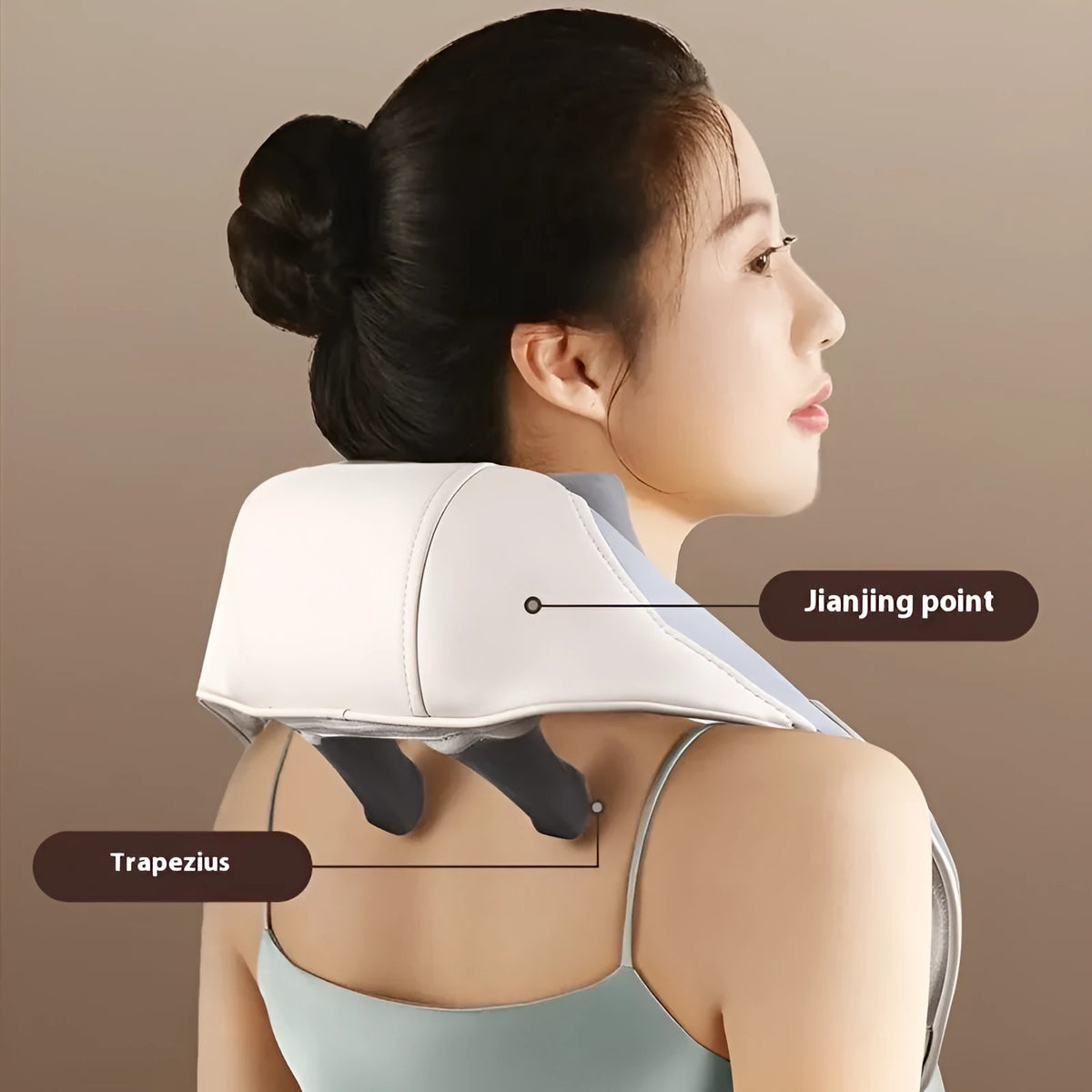 Blue foldable electric neck and back massager with rechargeable battery