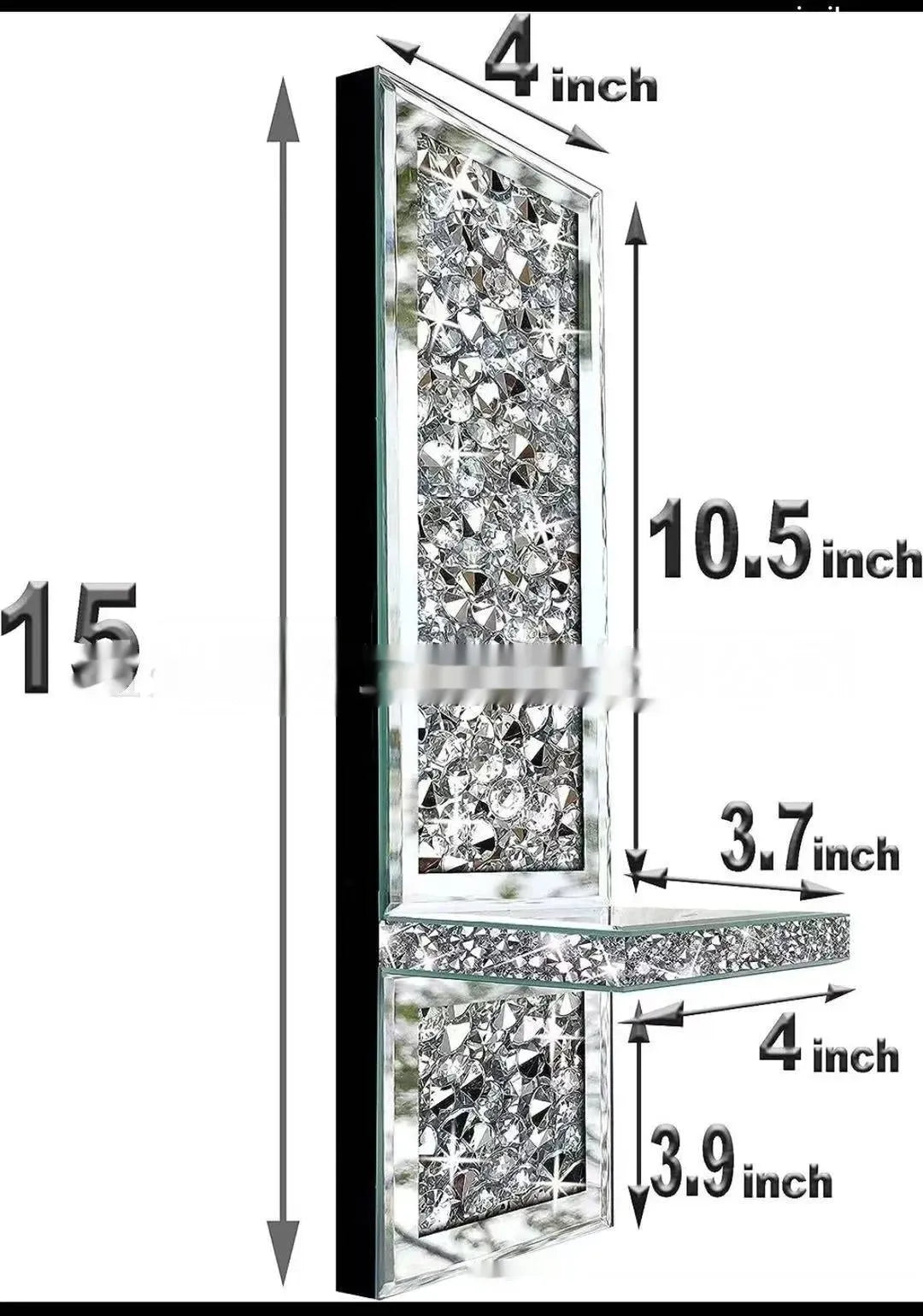 Pair of silver mirror glass candle holders with modern style for wall hanging decoration