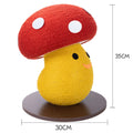 Foldable accordion cat scratcher board with mushroom-shaped corrugated cardboard scratching surface