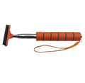 Retractable car rearview mirror wiper with stainless steel arm extended, showing black, blue, green, orange, and pink colour options