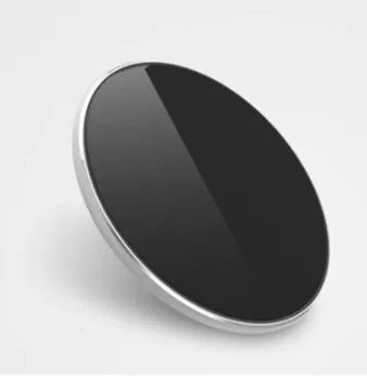 Ultra-thin aluminium wireless charger in gold, red, rose gold, or silver with LED indicator
