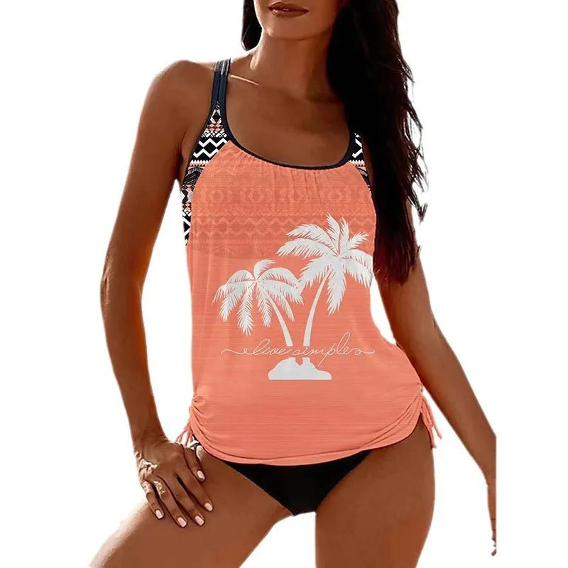 Tangini women's loose fit split bikini briefs in polyester for sports and leisure.