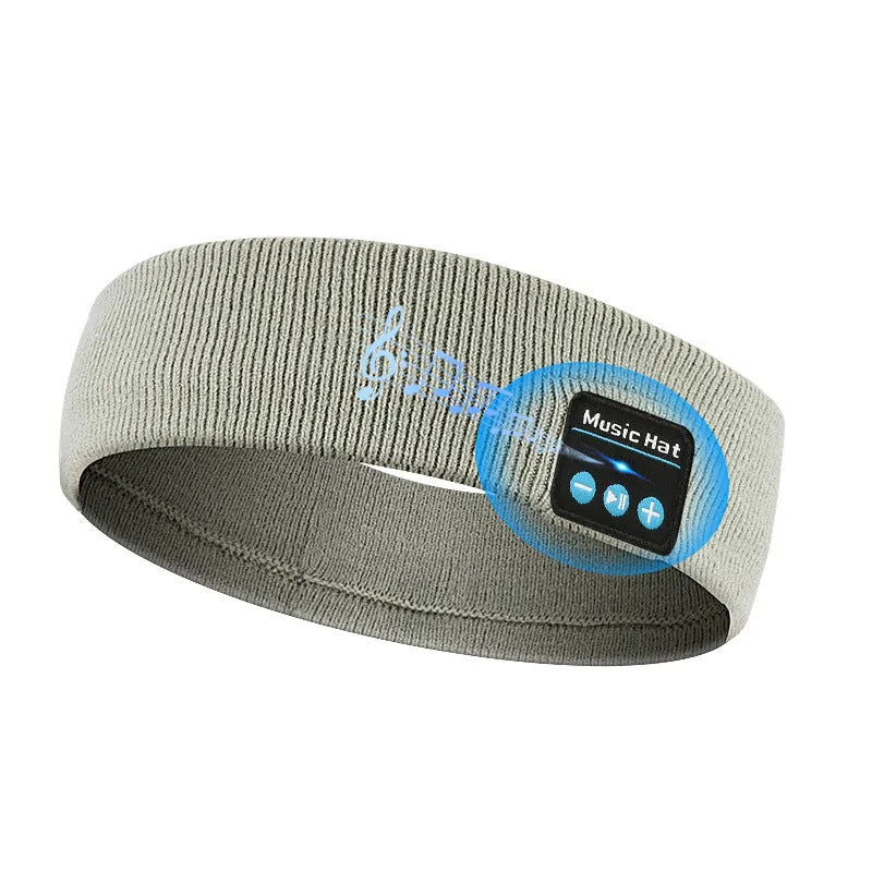 Bluetooth eye mask with removable sports scarf in black, dark grey, or grey-white colours