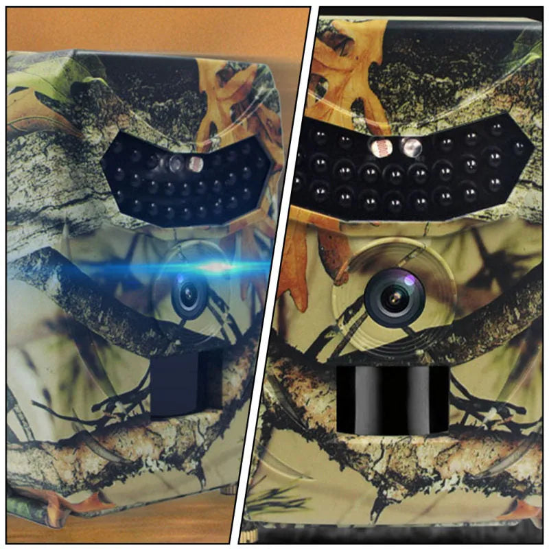 Yellow brown 16MP hunting game camera with infrared night vision and IP54 waterproof rating