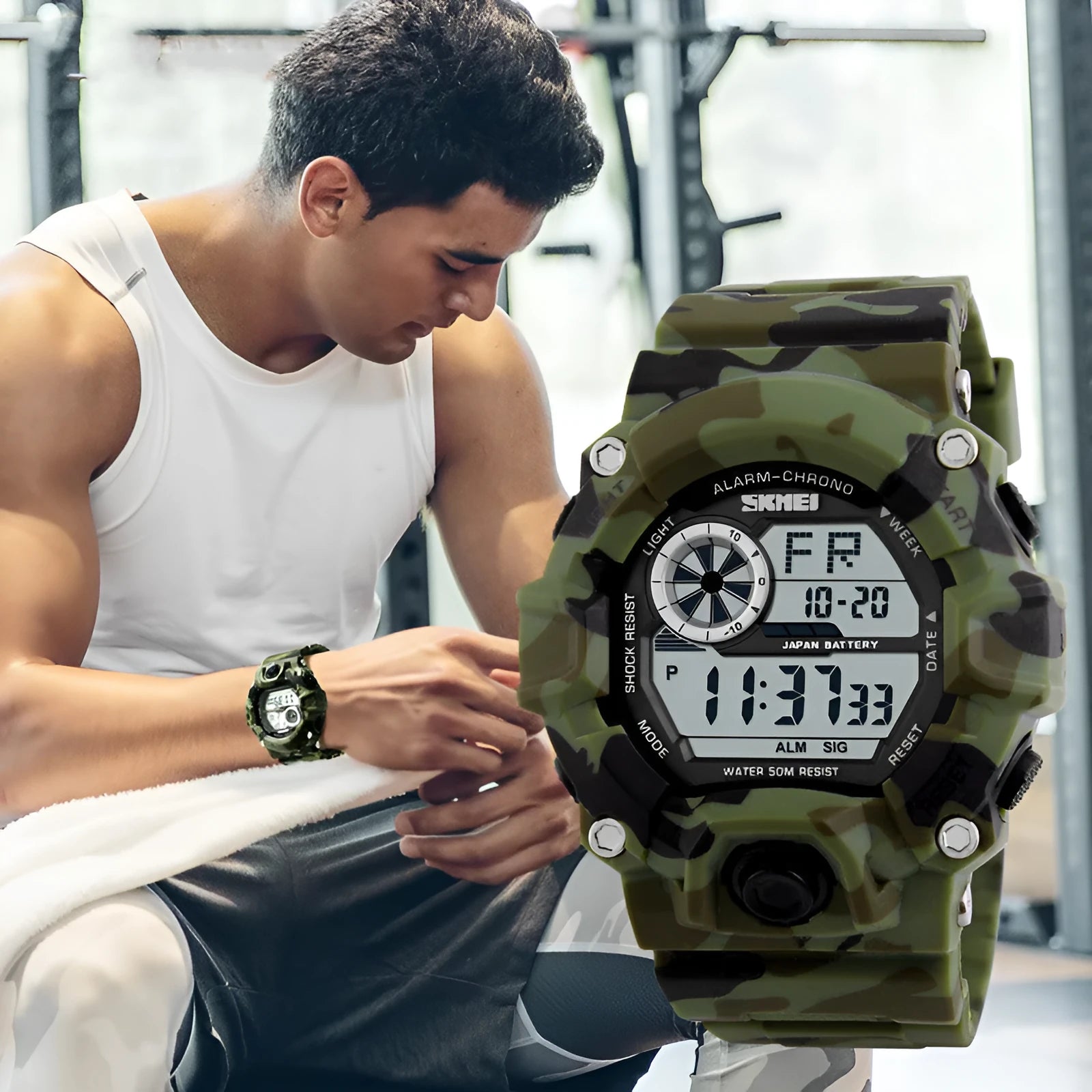 Waterproof multifunctional mountaineering student electronic watch in sports style