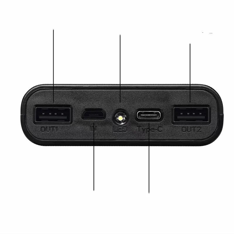Digital display power bank DIY kit with plastic shell and 18650 battery compatibility