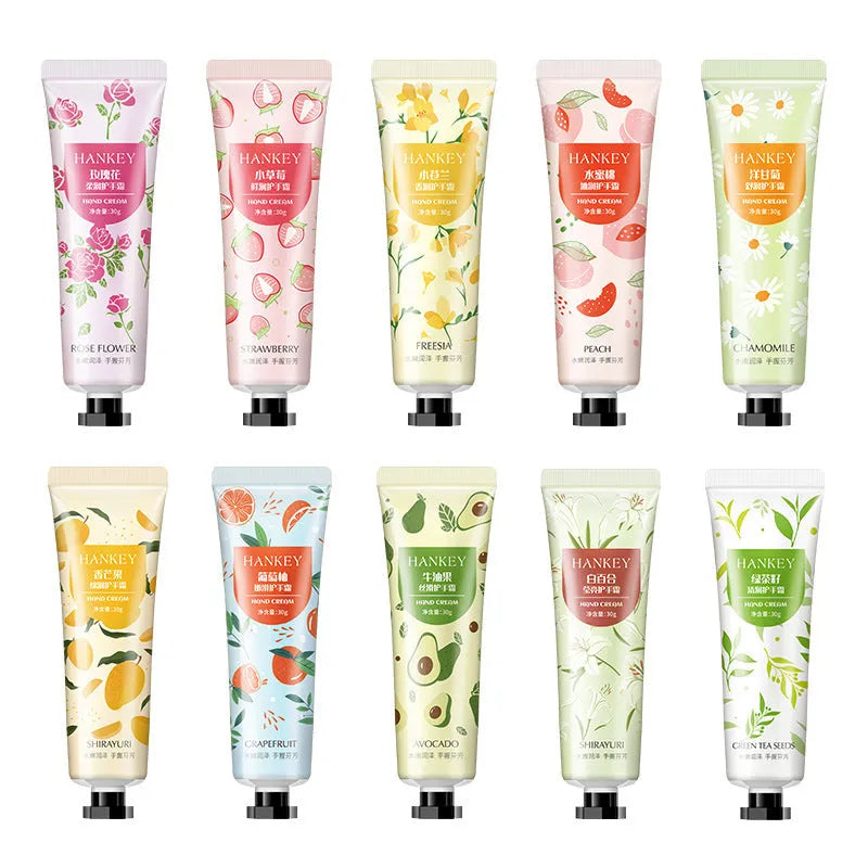 30g fruit hand cream tube with natural extracts for dry skin moisturising