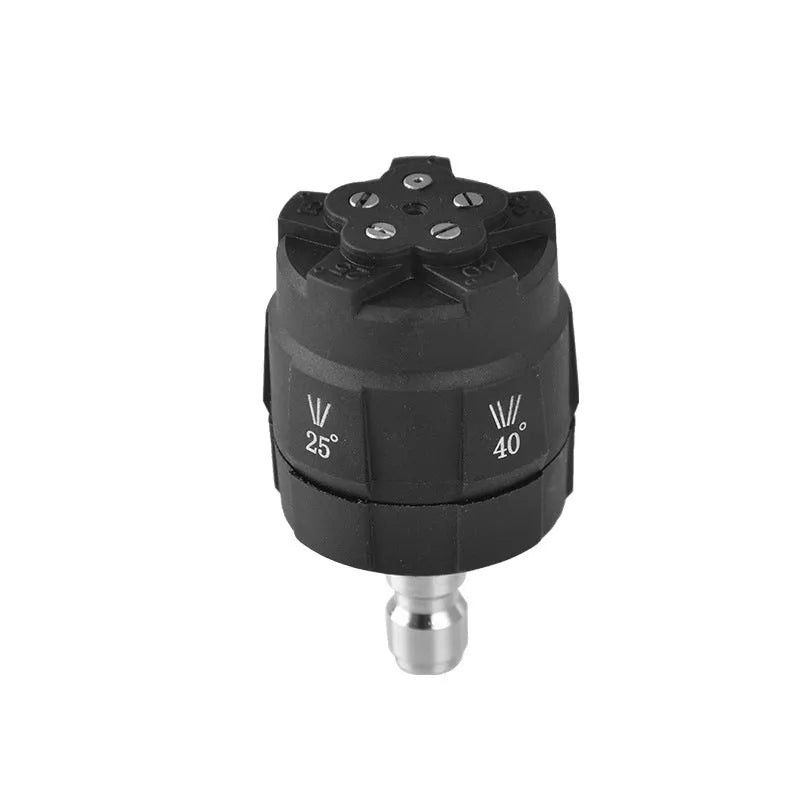 Multi-functional five-in-one plastic spray nozzle for high-pressure water guns with five pattern settings