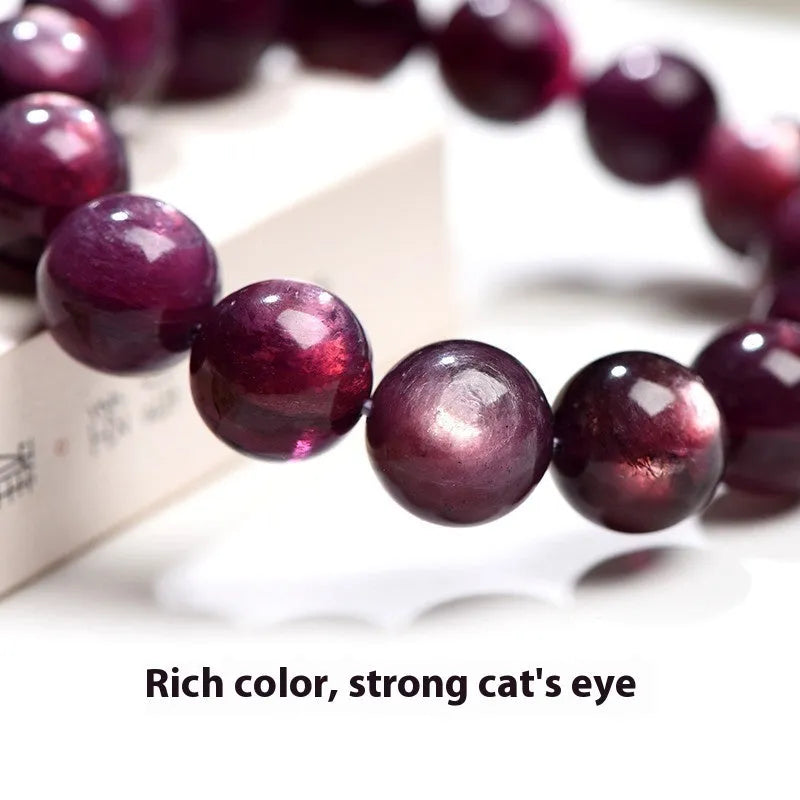 Natural purple lepidolite crystal bracelet with polished round beads in multiple size options