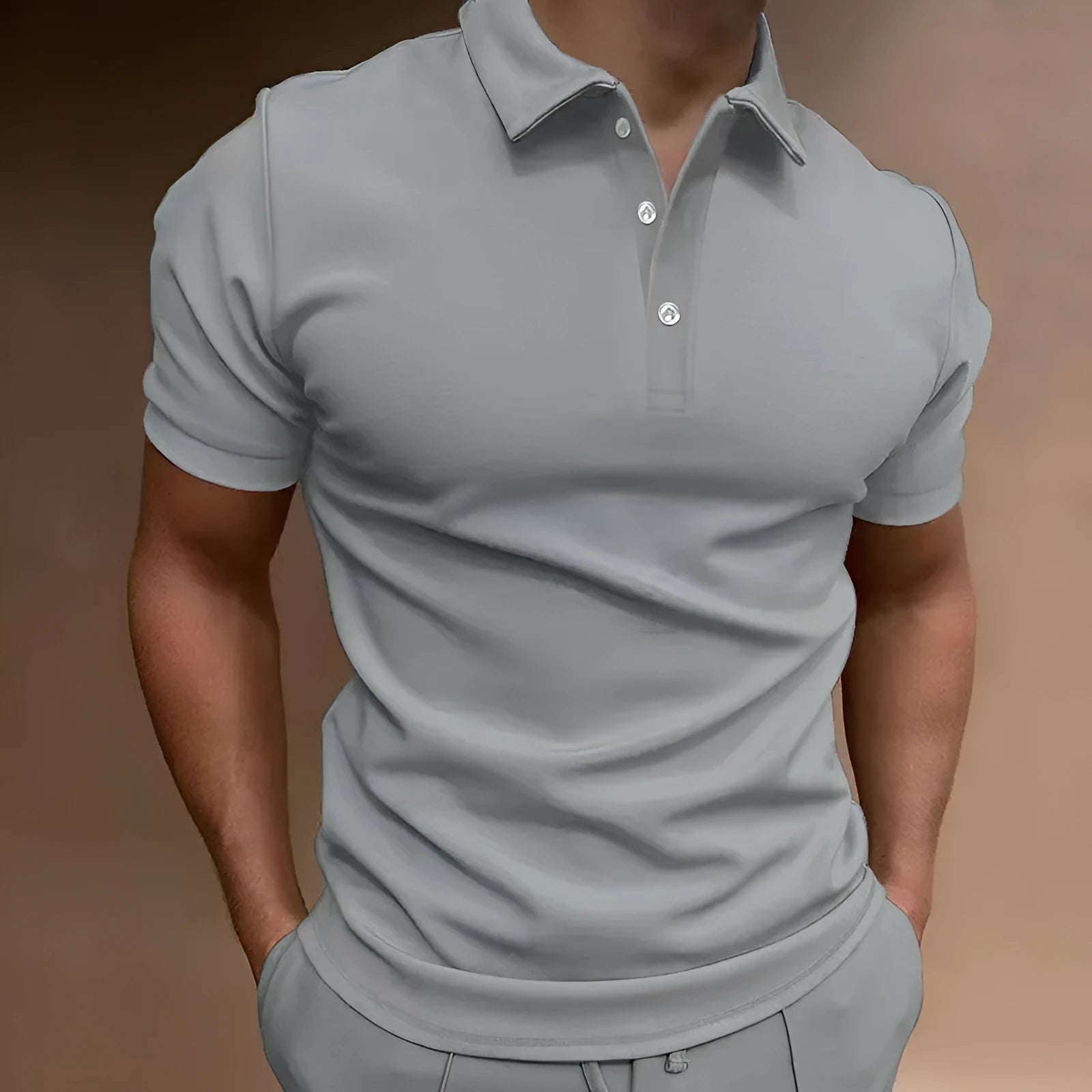Men's loose fit short sleeve t-shirt in a cotton blend fabric, shown in multiple colour options.
