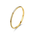 Stainless steel diamond-set ring in silver, gold or rose gold with 1 or 3 round stones, sizes 5 to 11