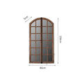 Log colour distressed fake window design wall mirror with wooden glass frame