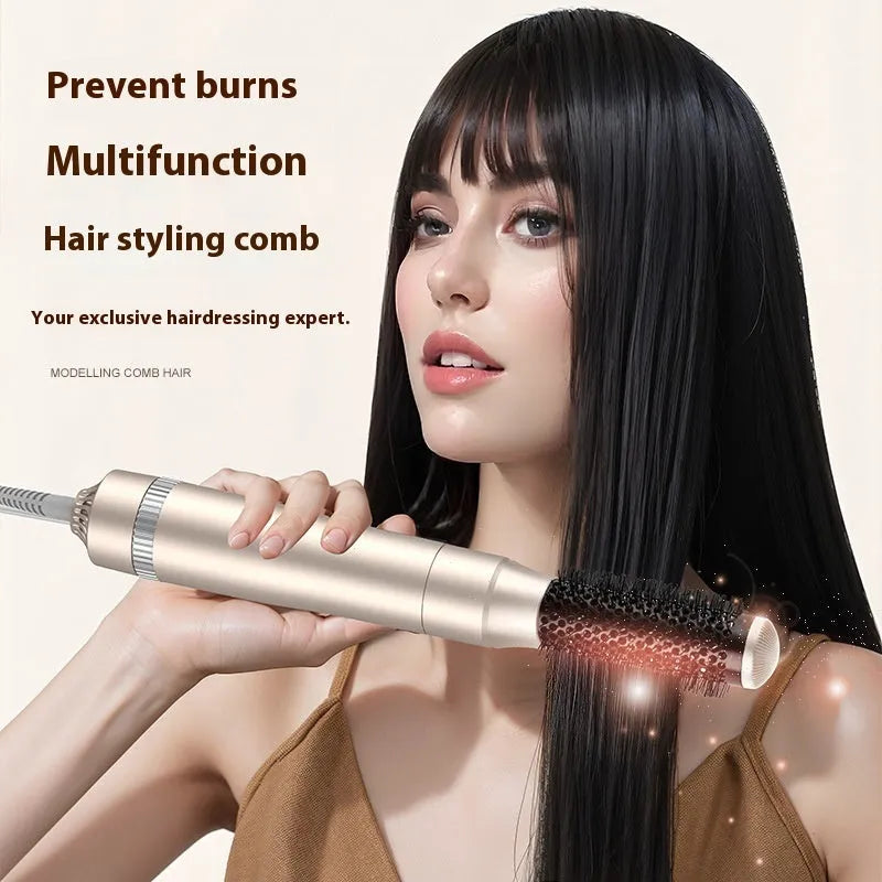 Champagne gold five-in-one hot air comb hair curler styling tool