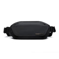 Black Oxford cloth men's messenger bag with cross-body strap and street style design