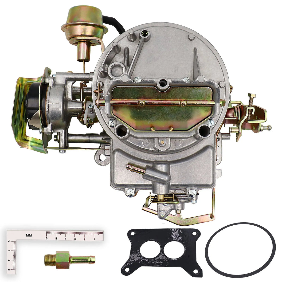 Metal automotive carburetor with downward, horizontal, or upward suction structure, single unit