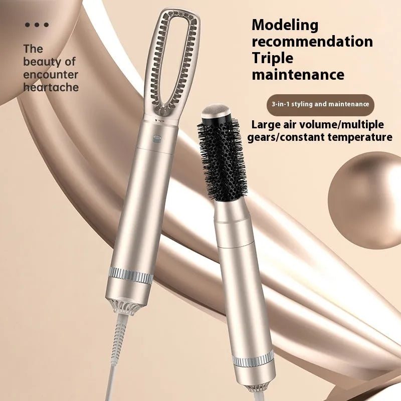Champagne gold five-in-one hot air comb hair curler styling tool