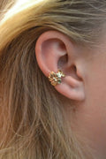 Women's beach vacation earrings with starfish scallop design in electroplated 02 gold colour