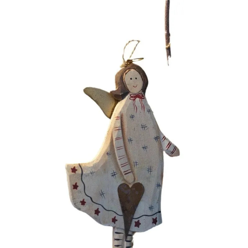 Hand-painted wooden door hanger pendant with carved letters, love heart, and XINGX designs in American country style.