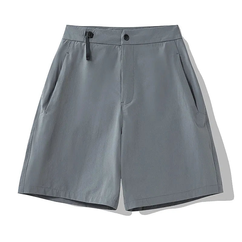 Men's quick-dry sports shorts in army green with 3D cutting detail.
