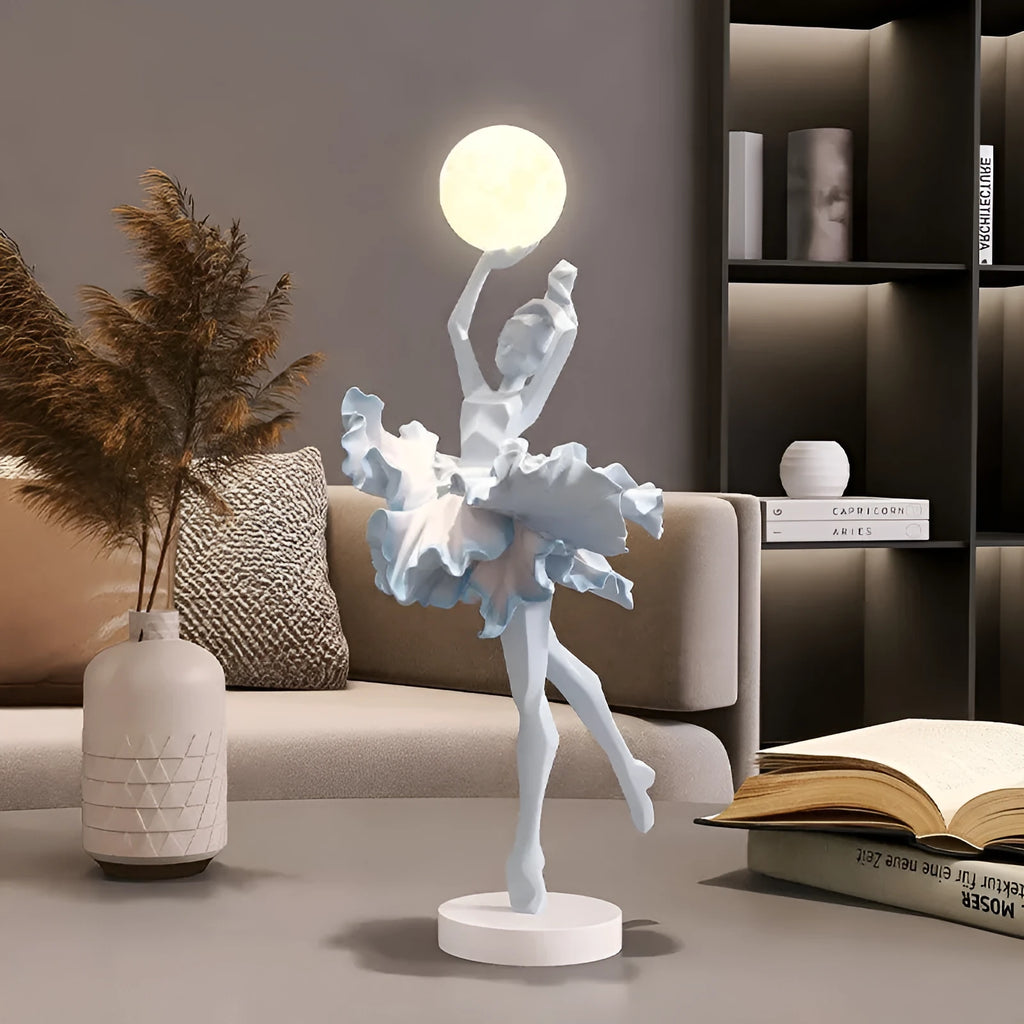 Modern Art Girl atmosphere small night lamp ornament in resin with USB charging.