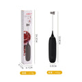 Hand-held electric milk frother blender in black or white colour for coffee preparation
