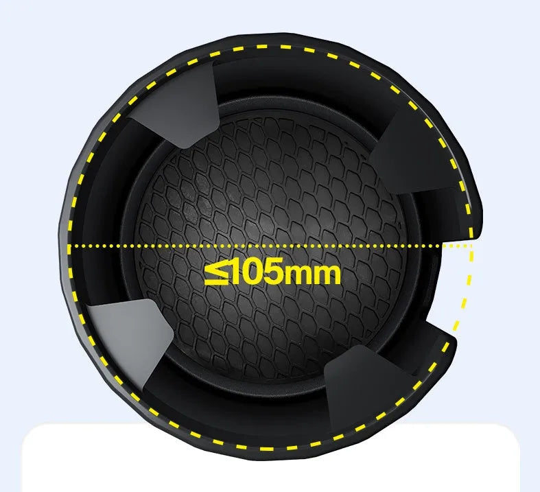 Matte black adjustable car cup holder expander for large bottles and cups