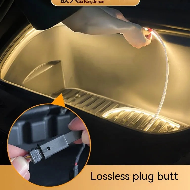 Tesla Model 3 and Model Y front cup holder ambience lighting kit in soft silicone housing