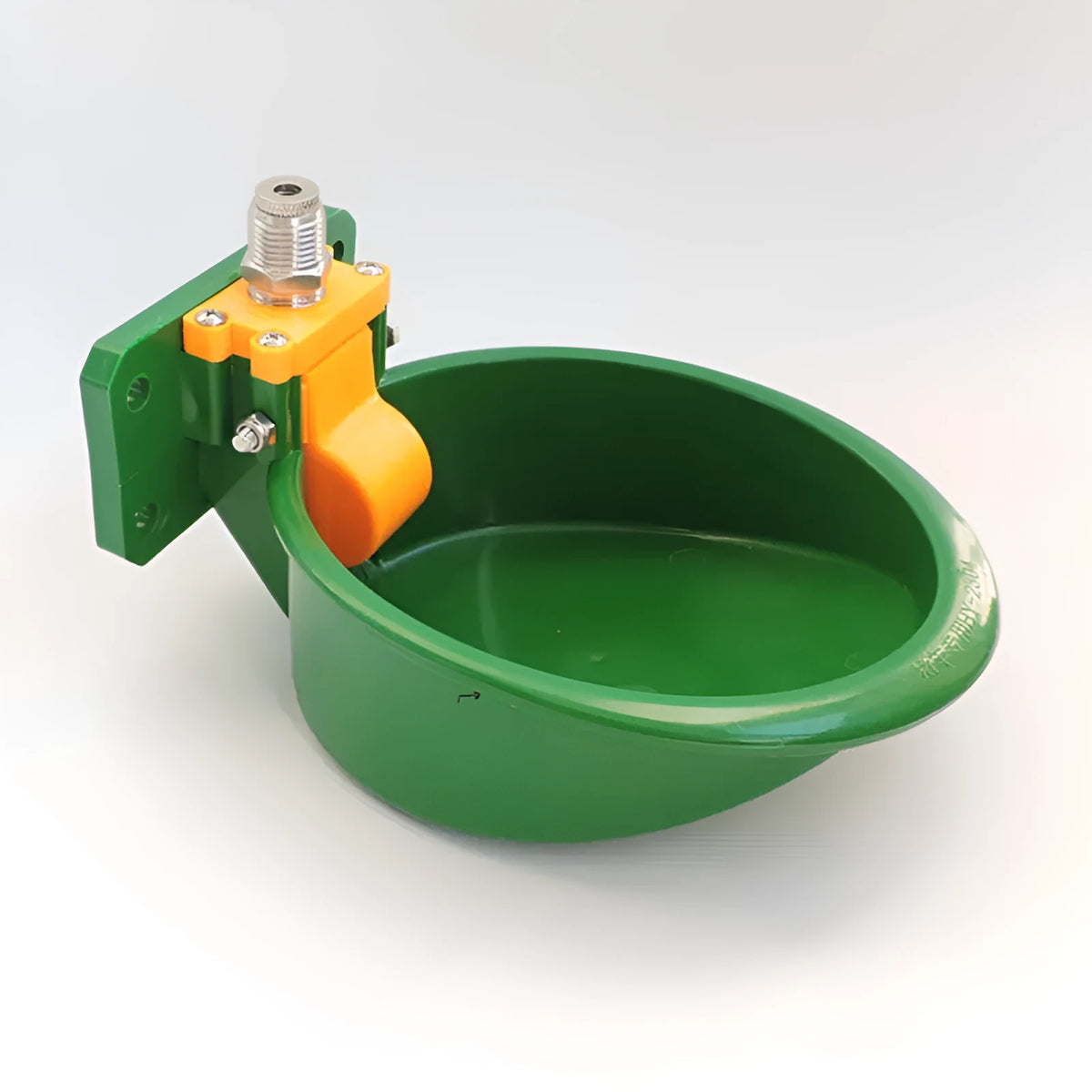 Green plastic automatic drinking bowl with water-saving nozzle for sheep and pigs
