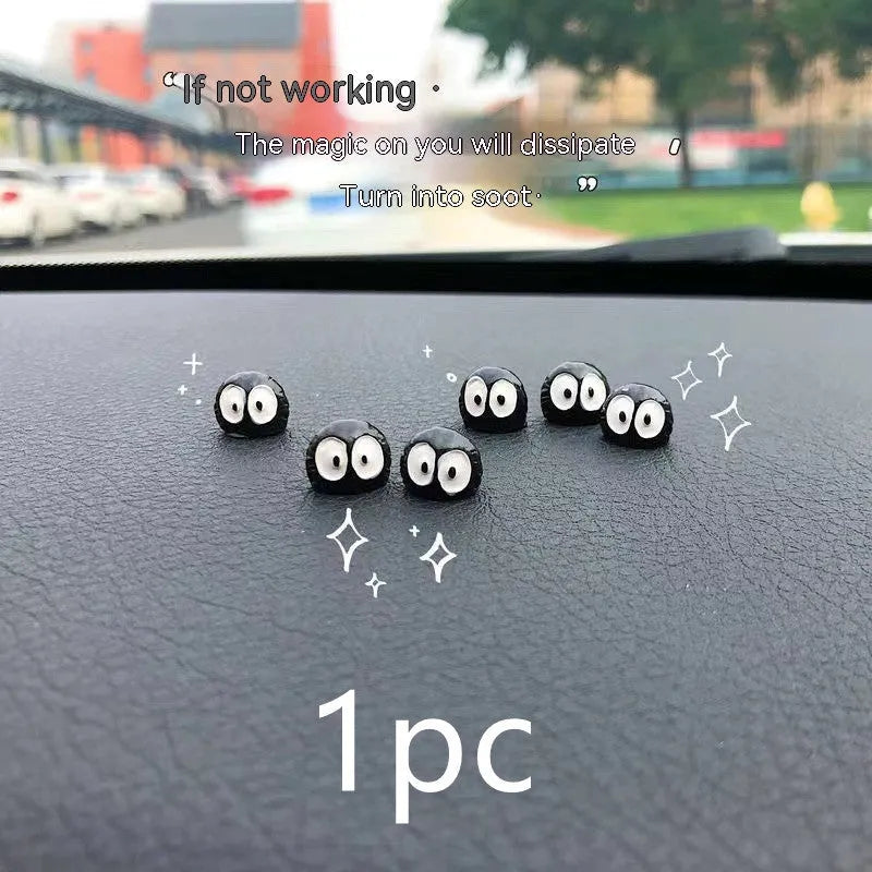 Resin cartoon coal briquette car decoration measuring approximately 1cm with traceless mounting tape