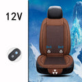 Black car ventilation seat cushion with massage function, shown with power cord, dimensions 60cm by 60cm.