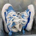 Women's grey retro platform sneakers with thick rubber soles and 6-8cm heel height