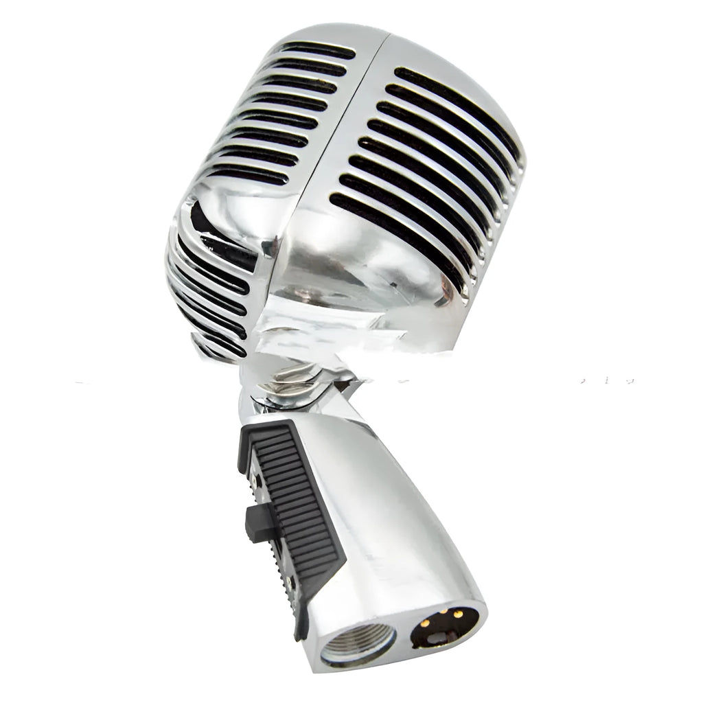 All-metal dynamic stage microphone in gold, silver, and rose gold colours with heart-shaped directivity