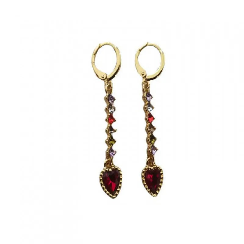 Gold and silver heart shaped alloy earrings for women with electroplated finish
