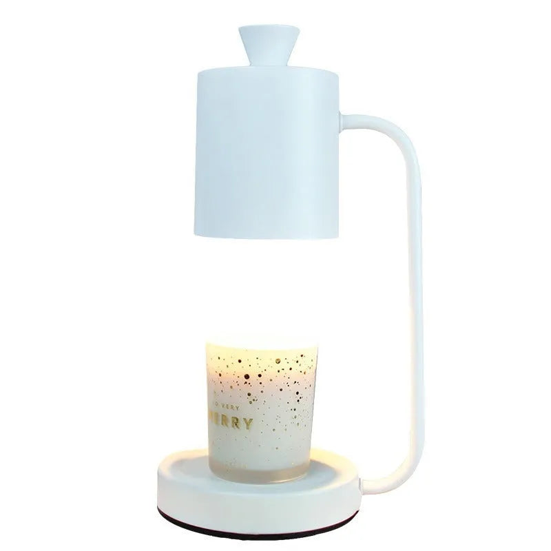European style aromatherapy wax melt lamp with dimmer switch in white finish