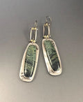 Simple geometric two-colour marble pattern alloy earrings with alloy posts and backs