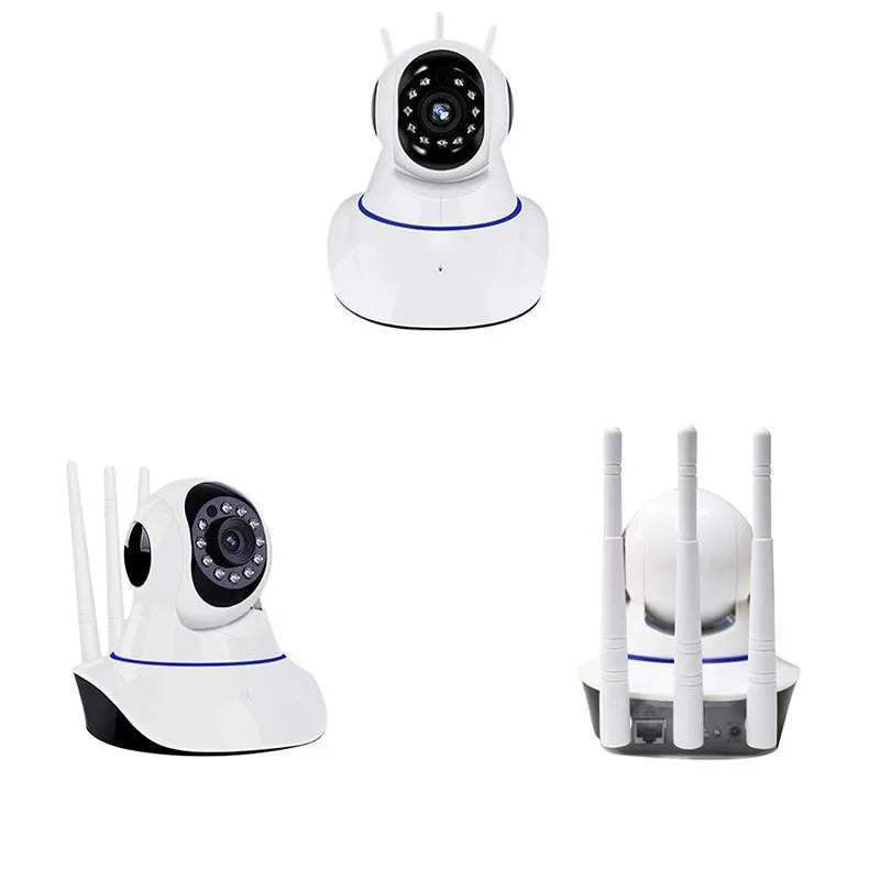 White dome wireless security camera with 2MP HD resolution for indoor and outdoor surveillance