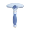 Double row stainless steel pet comb for dogs in azure light blue or apple white colour