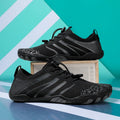 Men's casual beach running shoes with Lycra stretch fabric upper in multiple colours.