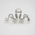 Silver metal hair barrette with a detailed Slytherin snake design, measuring 10.5 cm in length.