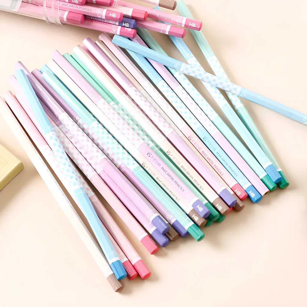 Basswood six-angle thermal transfer pencil with HB lead in 50-piece barrel packaging