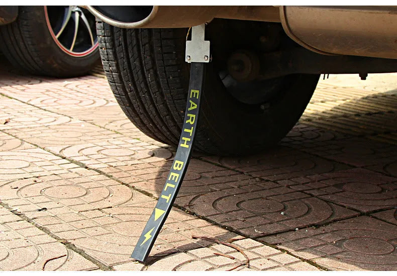 Black rubber car electrostatic belt with copper wire core measuring 370mm for SUV and saloon grounding
