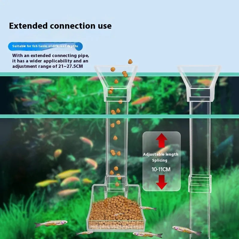 Plastic aquarium feeding tube set with anti-picking fish design, available in 17cm, 28cm and 38cm lengths