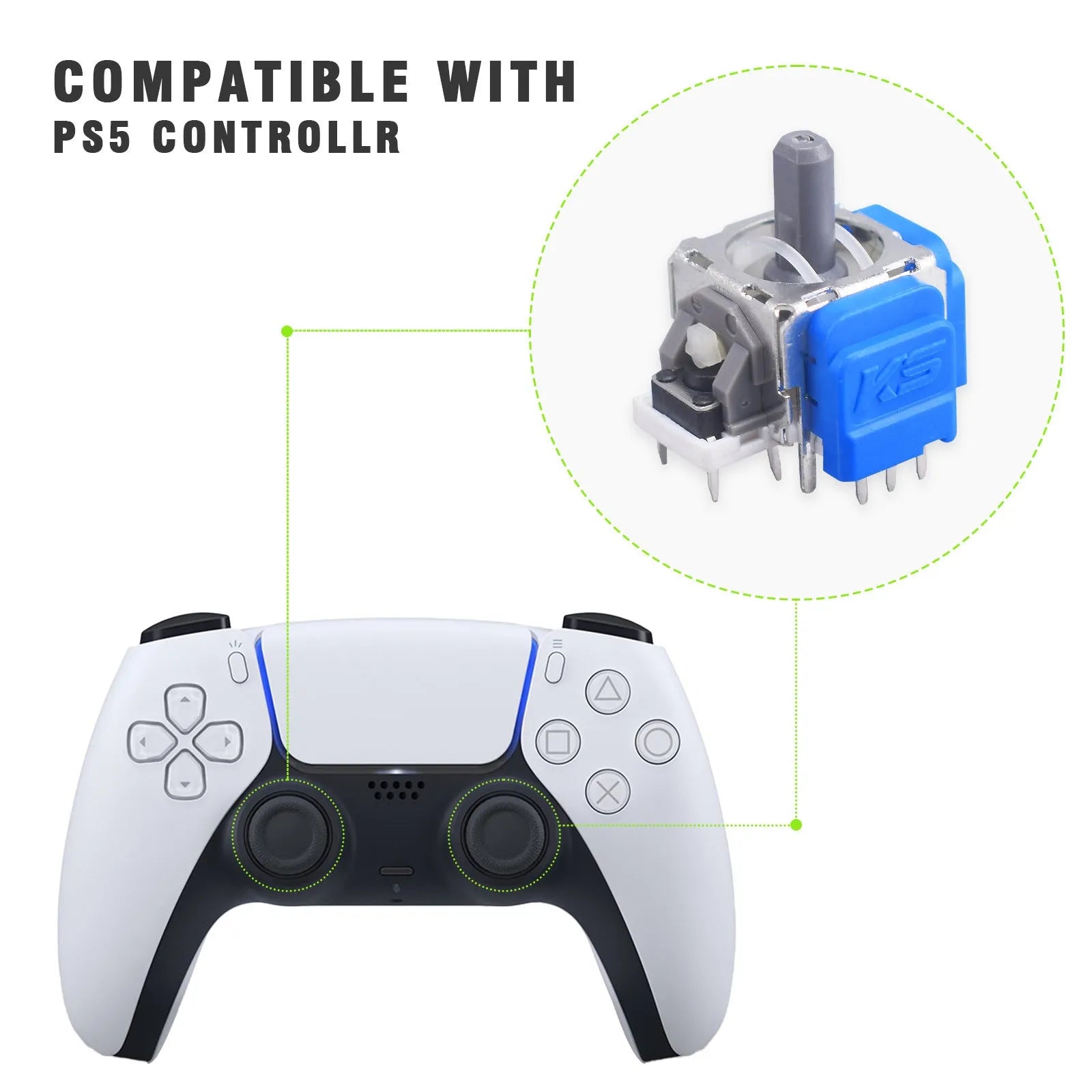 PS5 Hall electromagnetic rocker joystick replacement component for multi-platform controllers