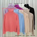 Core-spun yarn knitted bottoming shirt with 3D pattern in light camel colour