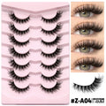 Box of natural false eyelashes in six styles with included eyelash glue.