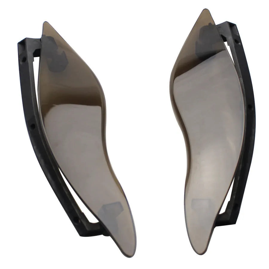 Harley Davidson motorcycle ABS windshield side wing kit in smoked or black