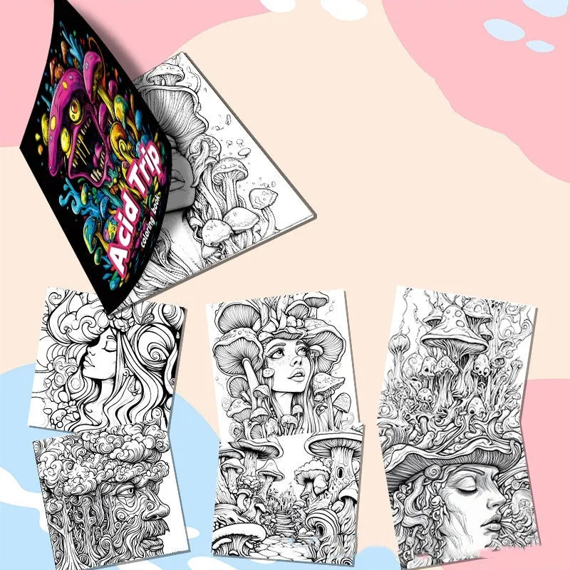 Acid tour colour painting book measuring 200mm length for creative artistic activities
