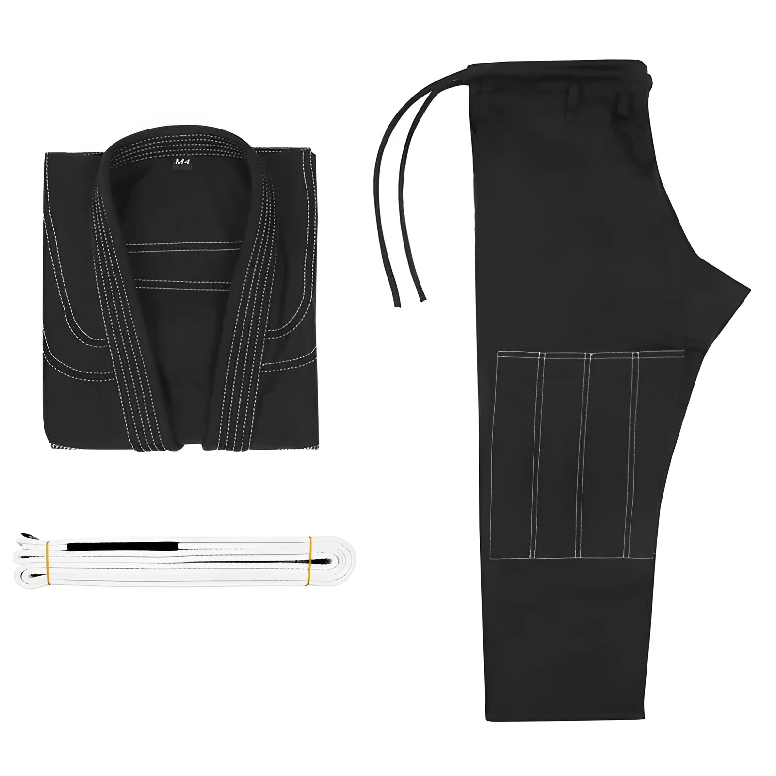 Brazilian Jiu-jitsu uniform set in cotton blend fabric showing top and trousers
