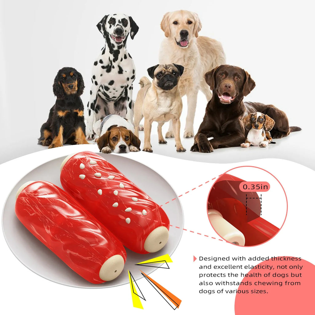 Primary colour plastic molar rod dog toy with glue toothbrush texture for chewing and dental care