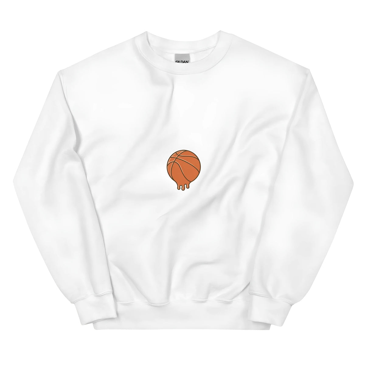 White fleece-lined printed hoodie sweatshirt with side pockets and loose fit